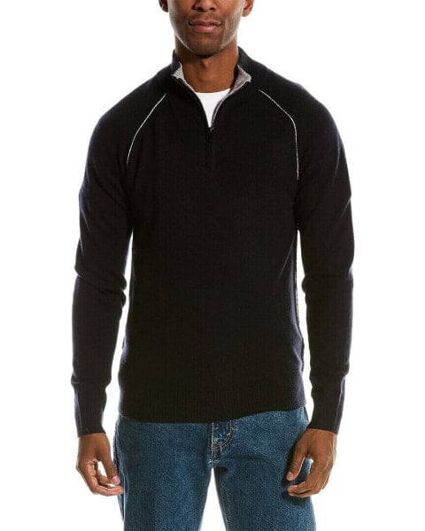 Naadam Wool & Cashmere-Blend 1/4-Zip Mock Sweater Men's Blue M