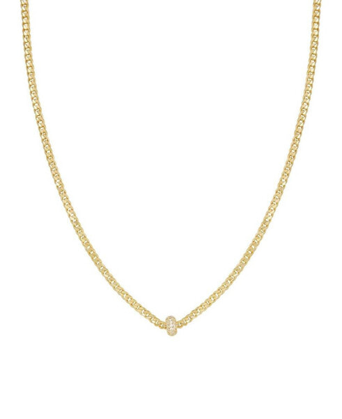 ETTIKA simple Flat Chain and Crystal Bead Necklace