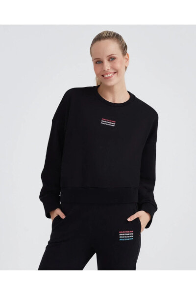 W Essential Crew Neck Sweatshirt Kadın Siyah Sweatshirt S232241-001