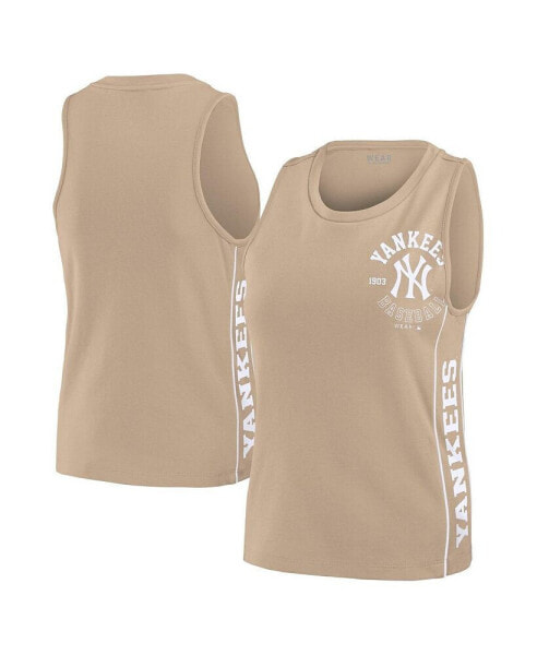 Women's Tan New York Yankees Tonal Tank Top