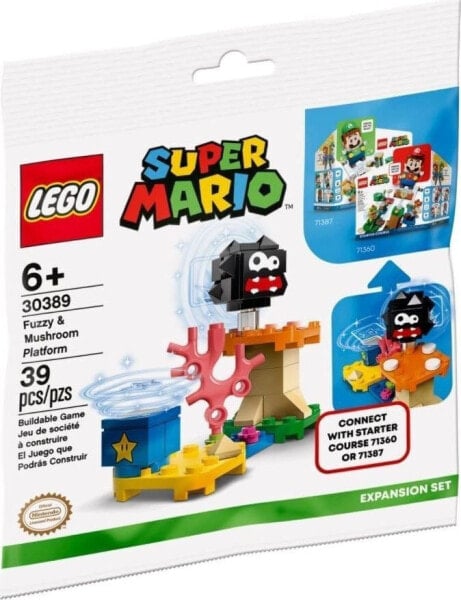 Игрушка LEGO Super Mario Fuzzy and Mushroom Platform (30389) - для детей.