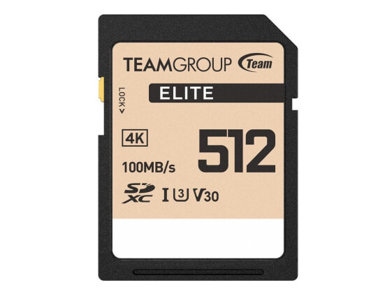 Team Group 512GB Elite 4K SD Card UHS-I U3 V30 Read/Write Speed Up to 100/90MB/s