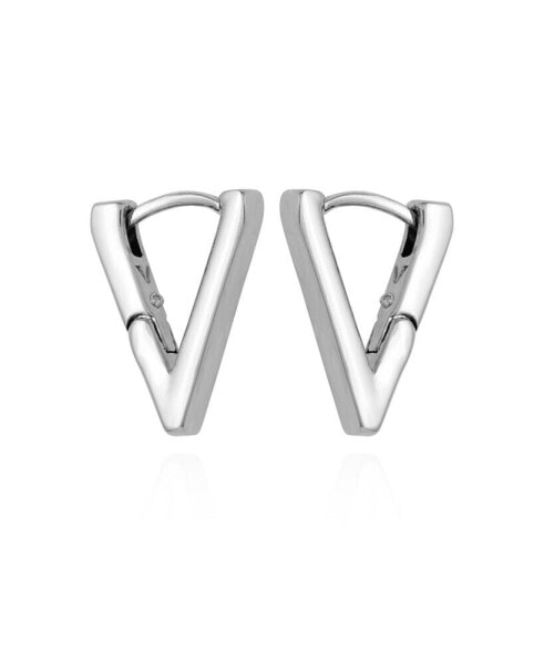 Серьги Vince Camuto Silver-Tone V Hinge Huggie Hoop