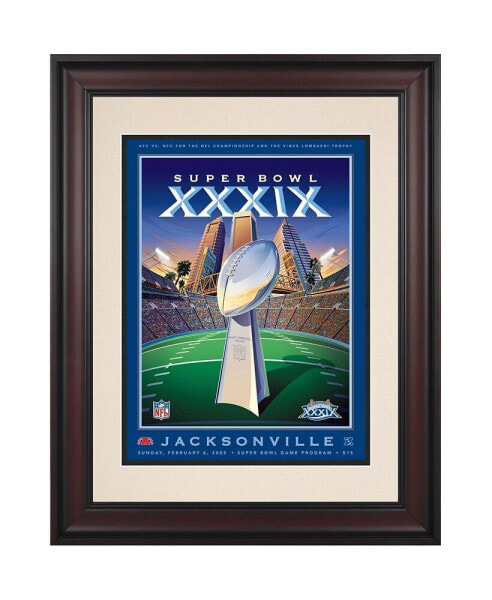 2005 Patriots vs Eagles Framed 10.5" x 14" Super Bowl XXXIX Program