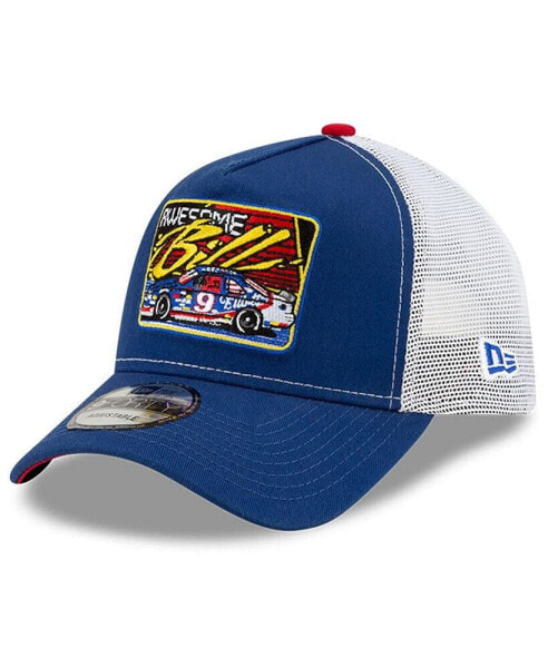 Men's Blue, White Bill Elliott Legends 9Forty A-Frame Adjustable Trucker Hat