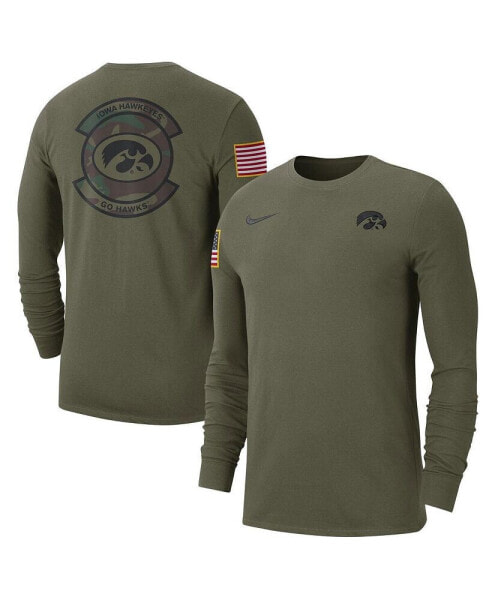 Men's Olive Iowa Hawkeyes Military-Inspired Pack Long Sleeve T-shirt