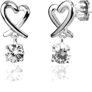 Fine silver earrings Heart JJJE0387