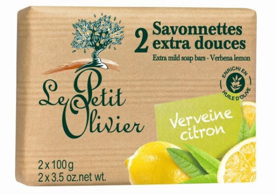 Le Petit Olivier Verbena and Lemon Extra Mild Soap  Экстра-нежное мыло с натуральными маслами и ароматом вербены и лимона 2 х 100 г