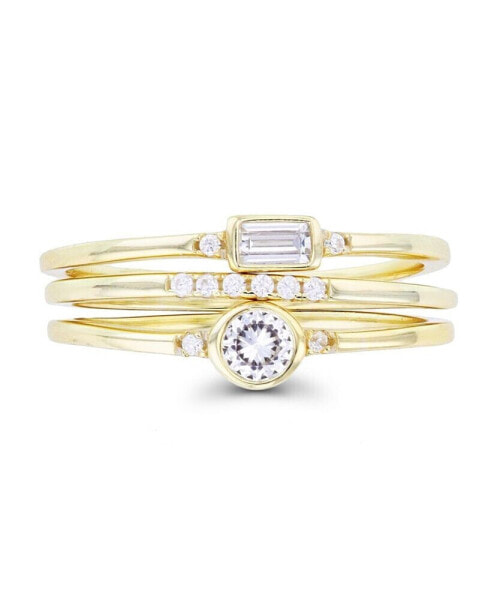 Кольцо Macy's Cubic Zirconia Round and Baguette Stacked