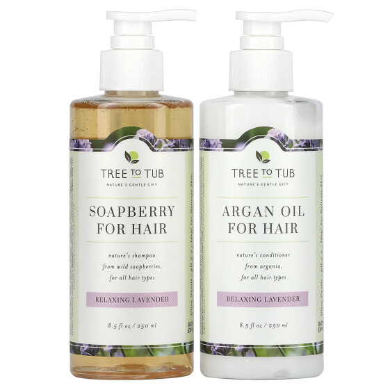 Soapberry Hair Care Set, For All Hair Types, Relaxing Lavender, 2 Piece Set, 8.5 fl oz (250 ml) Each