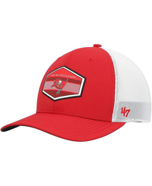 Men's Red Tampa Bay Buccaneers Burgess Trucker Adjustable Hat