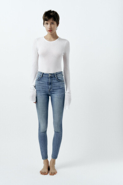 Джинсы trf skinny sculpt с высокой посадкой ZARA