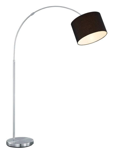 Bogenlampe dimmbar Stoffschirm Weiß