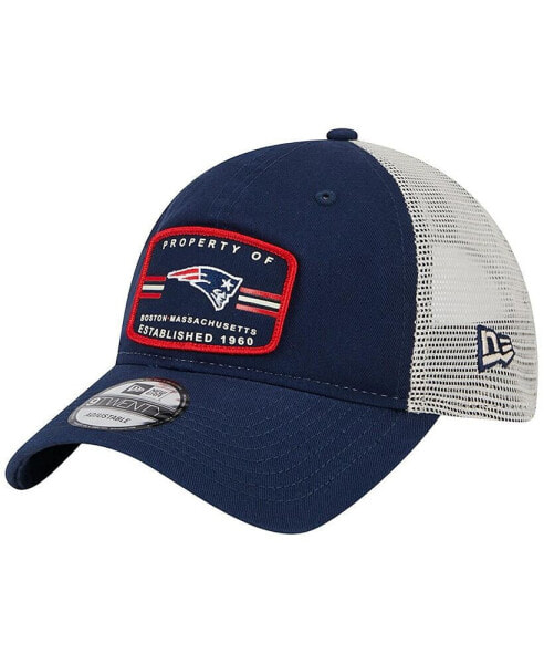 Men's Navy New England Patriots Property Trucker 9TWENTY Snapback Hat