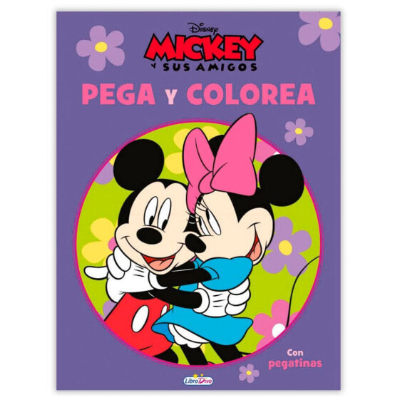 DISNEY Paste And Color 12 Pages + Stickers 21X28