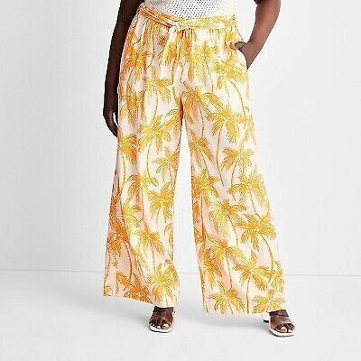 Women's Wide Leg Relaxed Palm Tree Pants - Future Collective with Alani Noelle