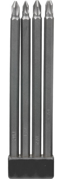 kwb INDUSTRIAL STEEL Bit-Set - 1/4" - extra long - 4 pcs. - 4 pc(s) - Phillips,Pozidriv - PH 2 - PZ 1,PZ 2,PZ 3 - 15 cm - 25.4 / 4 mm (1 / 4")