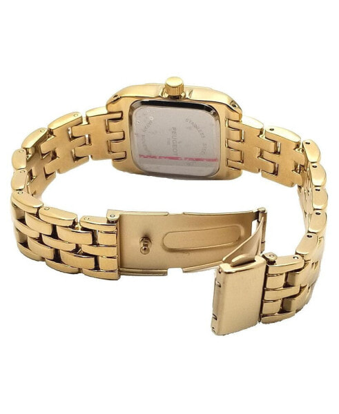 Women's 24mm Gold Tank Panther Link Bracelet Watch