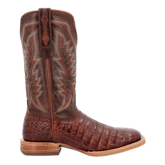 Durango Prca Collection Caiman Belly Embroidery Square Toe Cowboy Mens Brown Dr