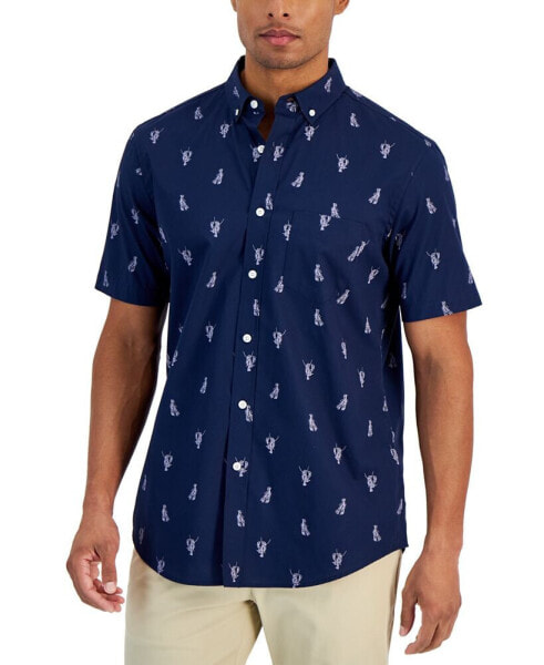 Men's Lobster-Print Poplin Shirt, Created for Macy's