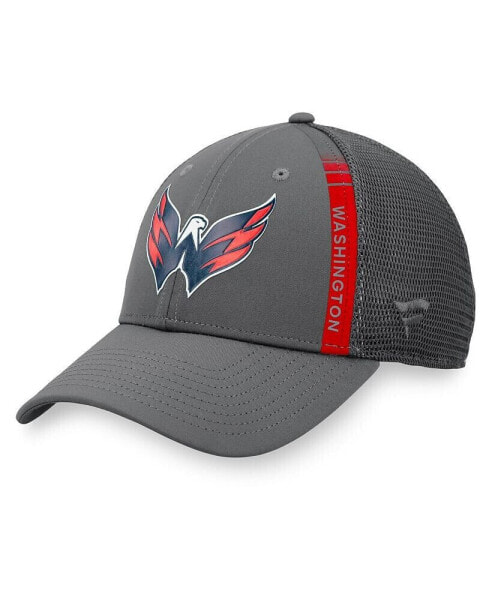 Men's Charcoal Washington Capitals Authentic Pro Home Ice Trucker Snapback Hat