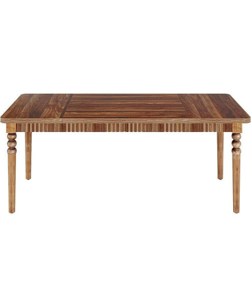 Farmhouse Dining Table for 4-6 People, Rectangular Kitchen Table with Solid Wood Turned Legs, 63 inch Large Dining Room Table Dinner Table for Home Kitchen Furniture