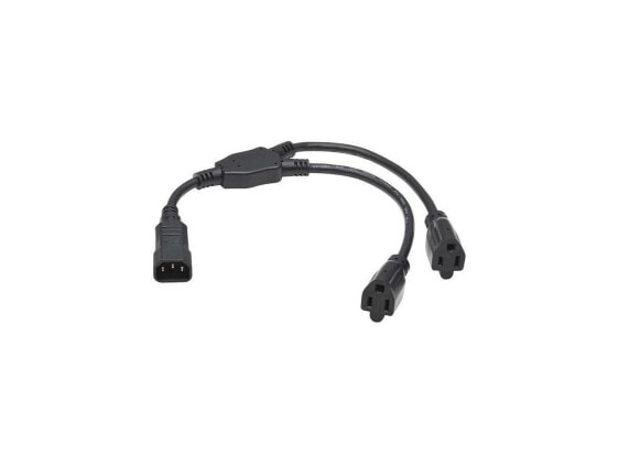 Tripp Lite Power Cord Y Splitter, C14 to 2x NEMA 5-15R - 13A, 125V, 16 AWG, 18 i