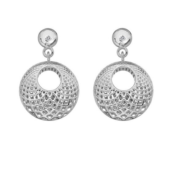 Timeless silver earrings with diamonds Quest Filigree DE657