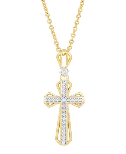 Women's Diamond Accent Cross Pendant Necklace