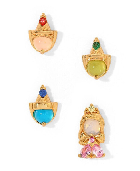 Crystal Multi-Color Disney Princess Sleeping Beauty Stud Earring Set
