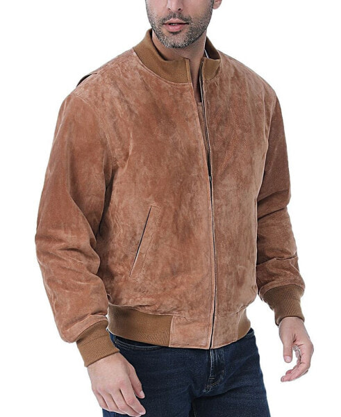 Men WWII Suede Leather Tanker Jacket