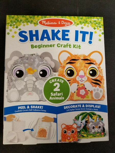 Melissa and Doug Shake it beginner craft kit Safari Animals #30182 *2,14