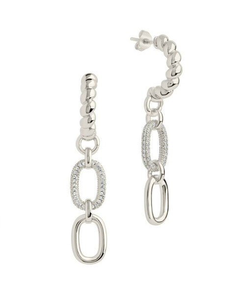 Cubic Zirconia Andi Drop Hoop Earrings