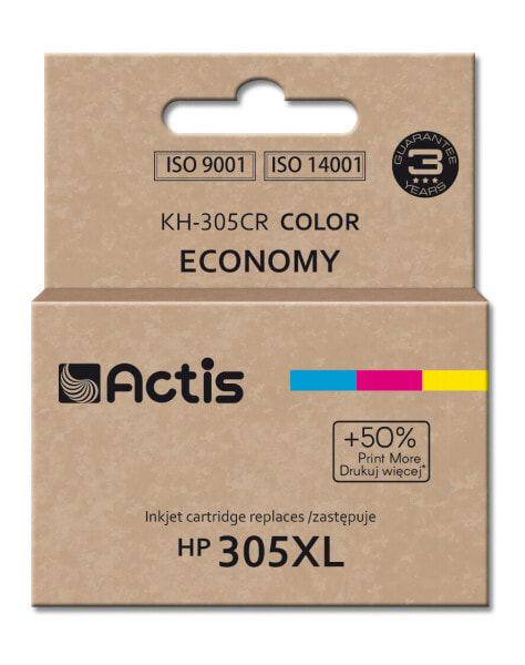 Actis KH-305CR ink for HP printer; HP 305XL 3YM63AE replacement; Standard; 18 ml; color - Standard Yield - Dye-based ink - 18 ml - 300 pages - 1 pc(s) - Single pack