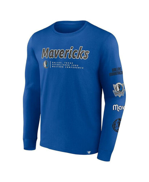 Men's Blue Dallas Mavericks Baseline Long Sleeve T-Shirt