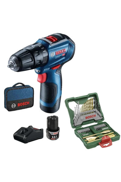 BoschProfessionalGsb12V-30ÇiftAkülüDarbeliVidalamaKömürsüzMotor-06019G9104+XLine40ParçaAksesuarSeti