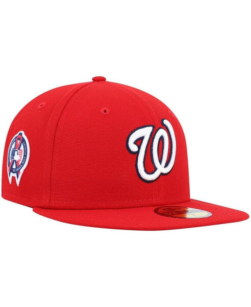 Men's Red Washington Nationals 9/11 Memorial Side Patch 59FIFTY Fitted Hat