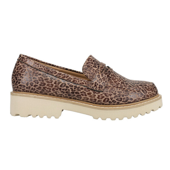 Corkys Boost Leopard Lug Sole Loafers Womens Brown 10-0041-900