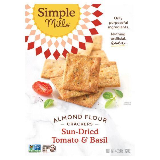Almond Flour Crackers, Sun-Dried Tomato & Basil, 4.25 oz (120 g)
