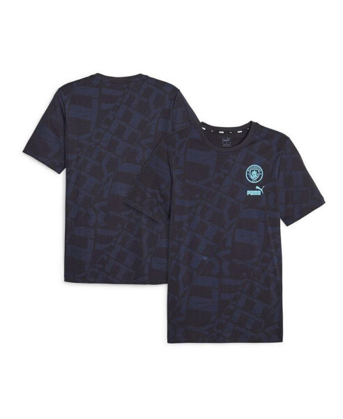 Men's Navy Manchester City FtblCore Allover Print T-shirt