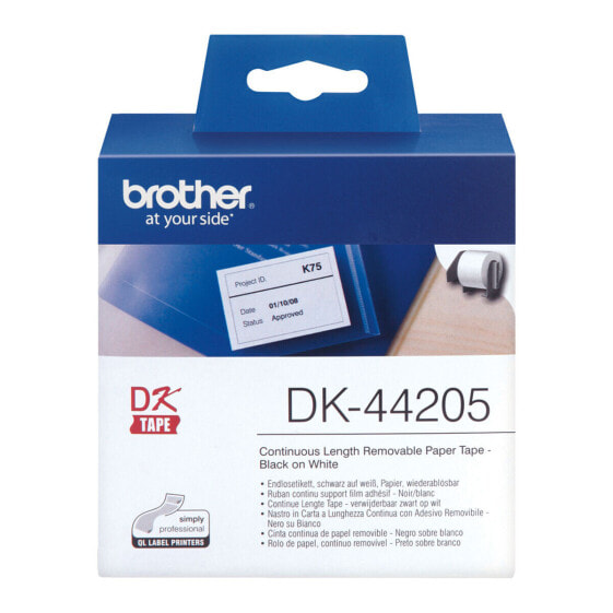 Этикетки для принтера Brother DK-44205 62 mm x 15,24 m Белый Черный/Белый (2 штук)