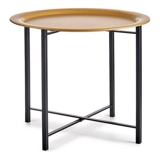 Вспомогательный стол Чёрный Позолоченный Металл (52,5 x 44 x 52,5 cm)