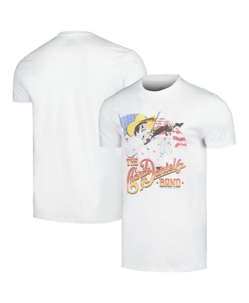 Men's White The Charlie Daniels Band CDB and the Flag Graphic T-shirt