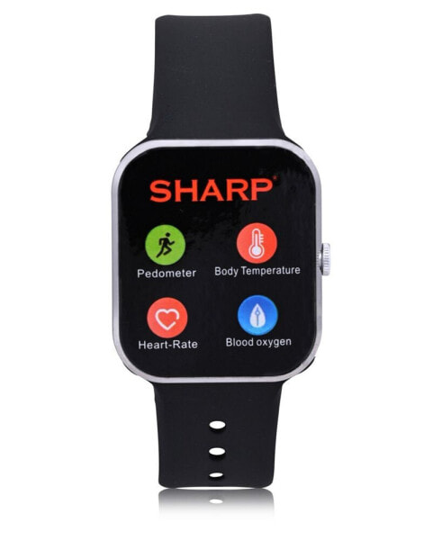 Unisex Black Silicone Smart Watch 38mm