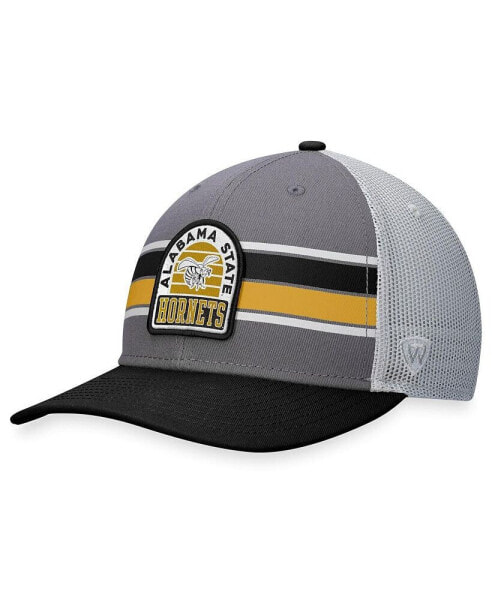 Men's Black, Gray Alabama State Hornets Aurora Trucker Adjustable Hat