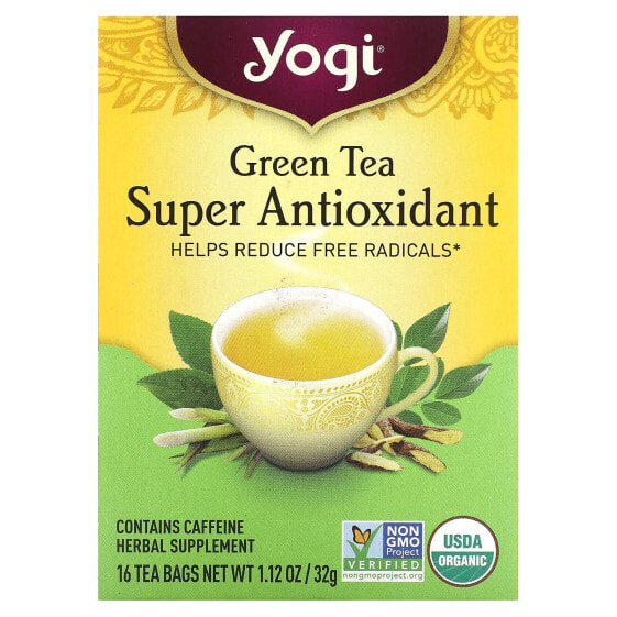 Green Tea Super Antioxidant, 16 Tea Bags, 1.12 oz (32 g)