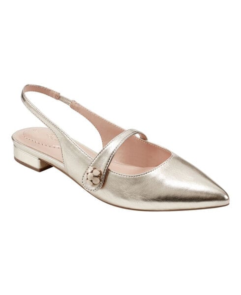 Women's Aubriana Pointed Toe Slingback Mary Jane Flats