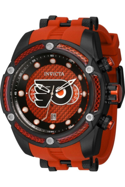 Наручные часы Invicta NHL Филадельфия Флаерс кварцевые с оранжевым циферблатом модель 42283