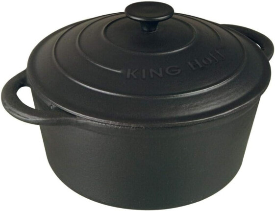 Cast Iron Casserole Pot with Lid for French Fries Vegetables Approx. 2.4 Litres