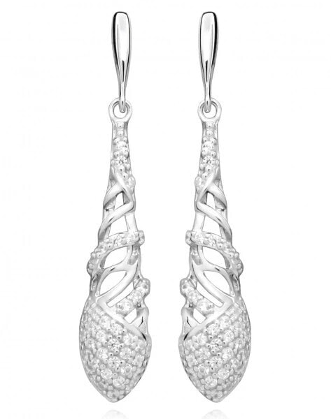 Elegant earrings with zircons SC367